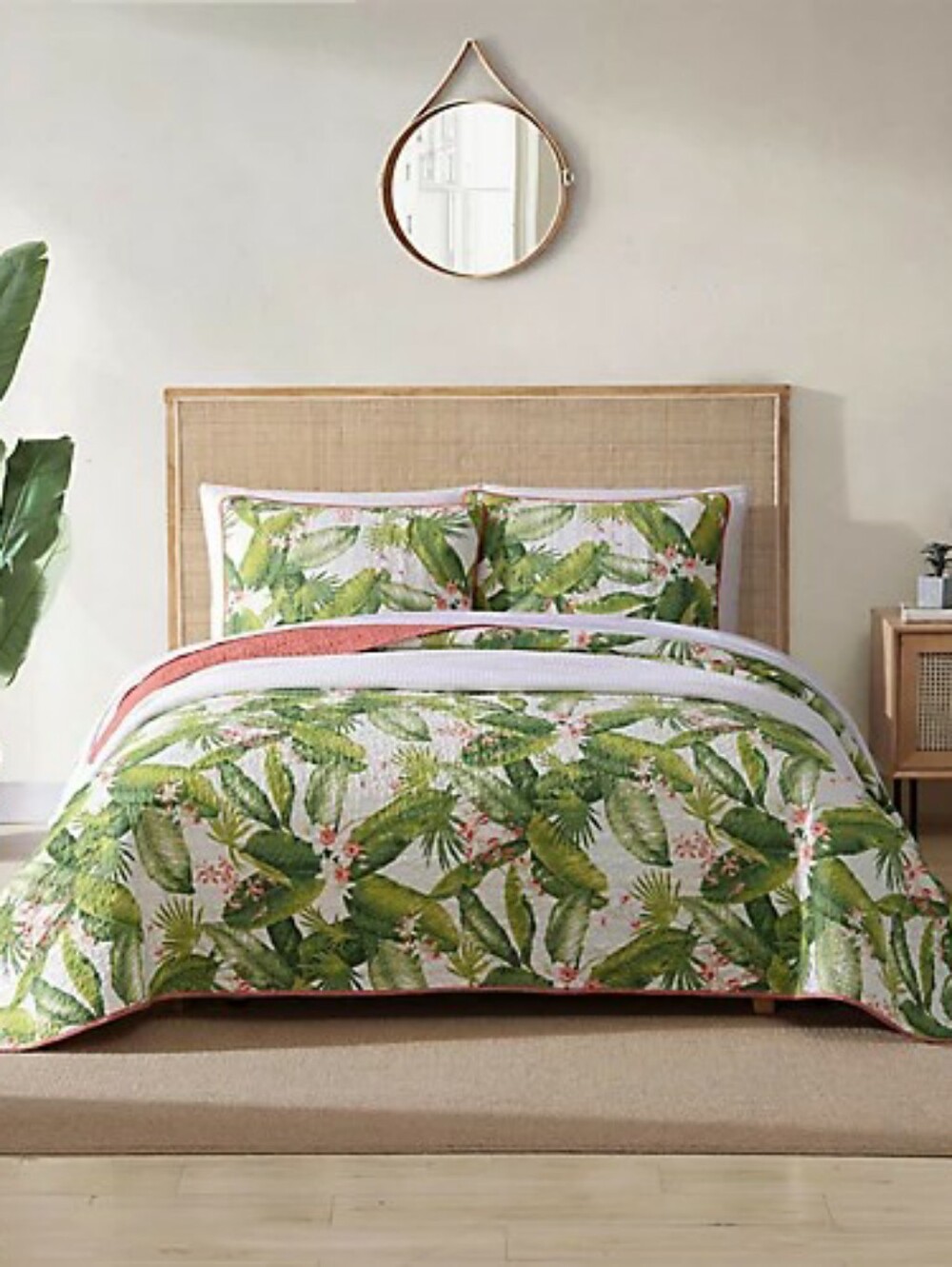 Tommy Bahama Aregada Dock 3-Piece Full/Queen Cotton Beachy Floral Quilt Set
